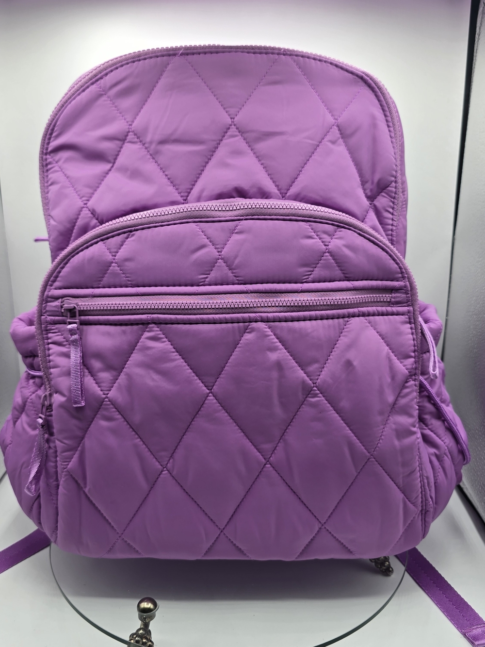 Vera Bradley Quilted Purple Backpack School Travel Office Diaper Overnight Bag